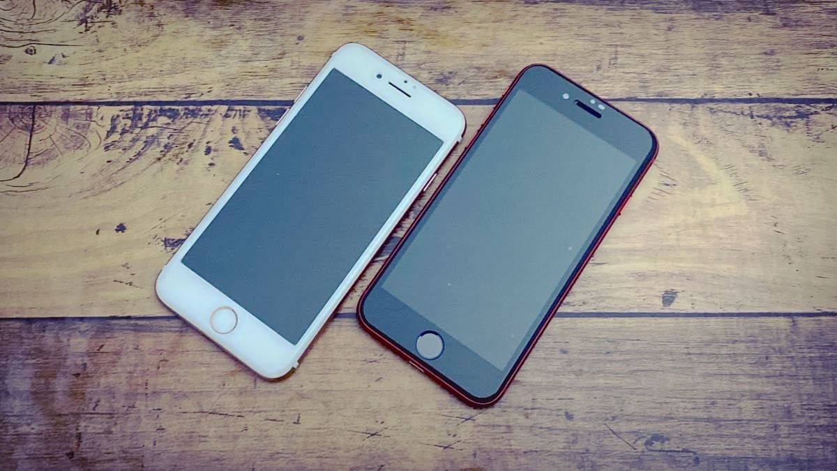 iPhone8とiPhoneSEの画面比較